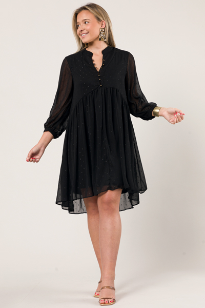 Glitzy Specks Dress, Black