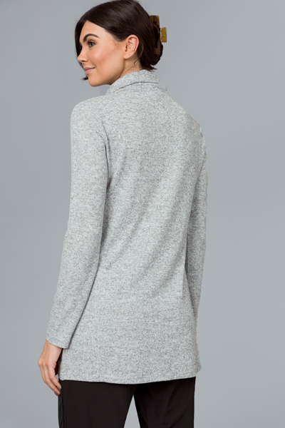 Wrap Front Turtleneck, Lt. Grey