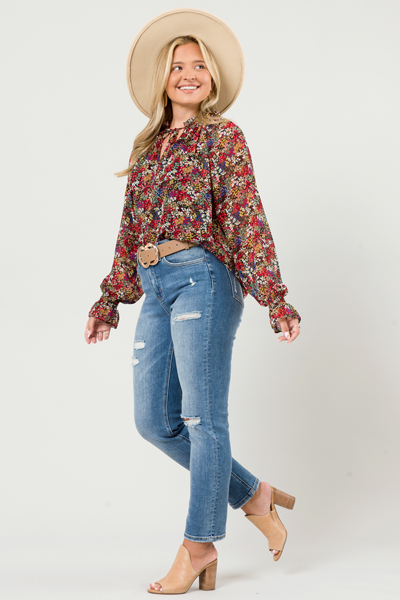 Floral Madness Blouse, Black