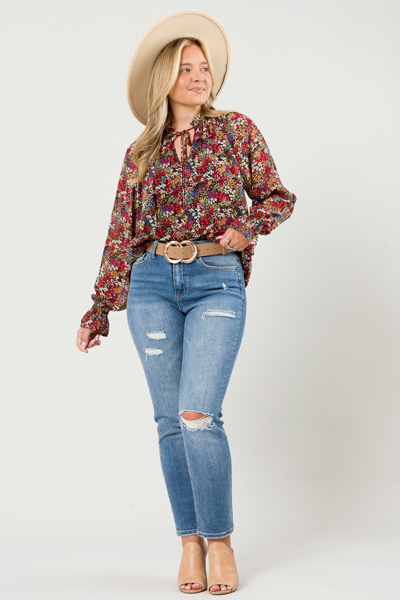 Floral Madness Blouse, Black