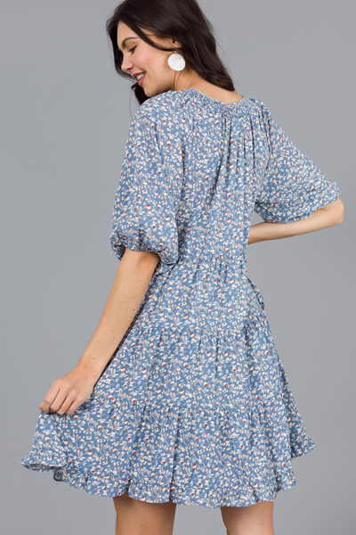 Martha Floral Dress, Blue