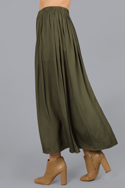 A-Line Maxi Skirt, Olive