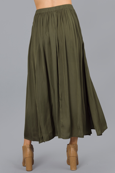 A-Line Maxi Skirt, Olive