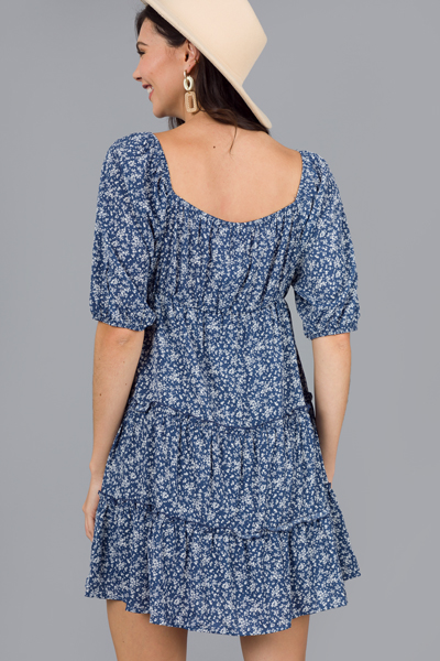 Bella Floral Tier Dress, Blue