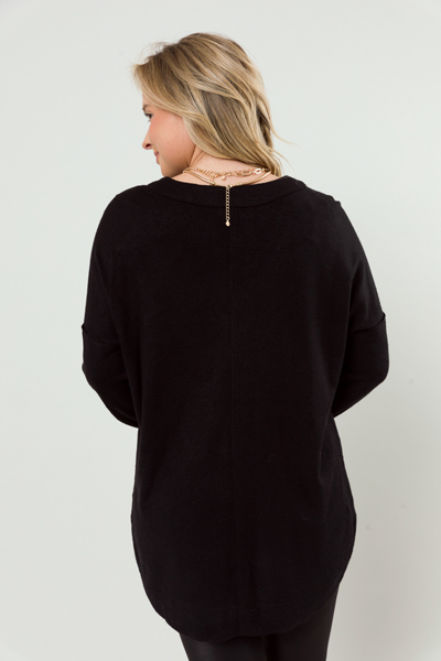 Raya Scooped Tunic, Black