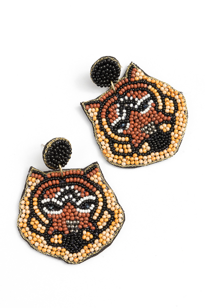 Beaded Tiger Earrings