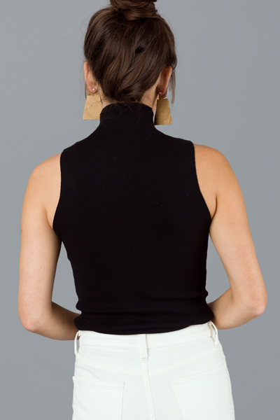 Turtleneck Sweater Bodysuit, Black