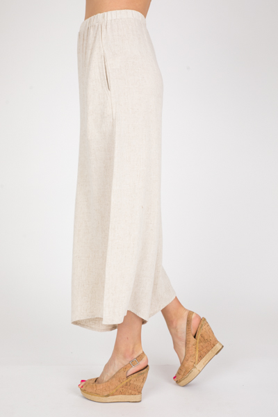 Wide Leg Linen Pant, Oatmeal