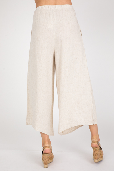 Wide Leg Linen Pant, Oatmeal