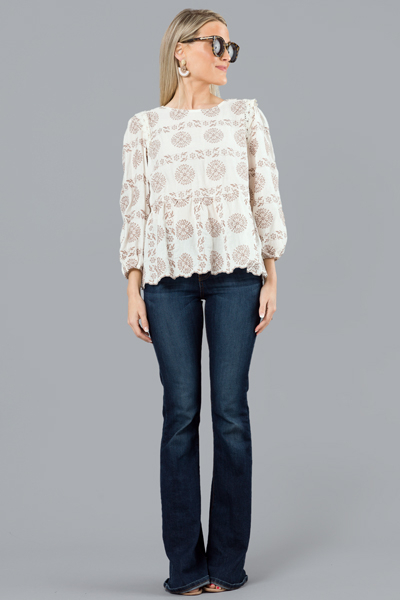 Sundial Scallop Top, Ivory