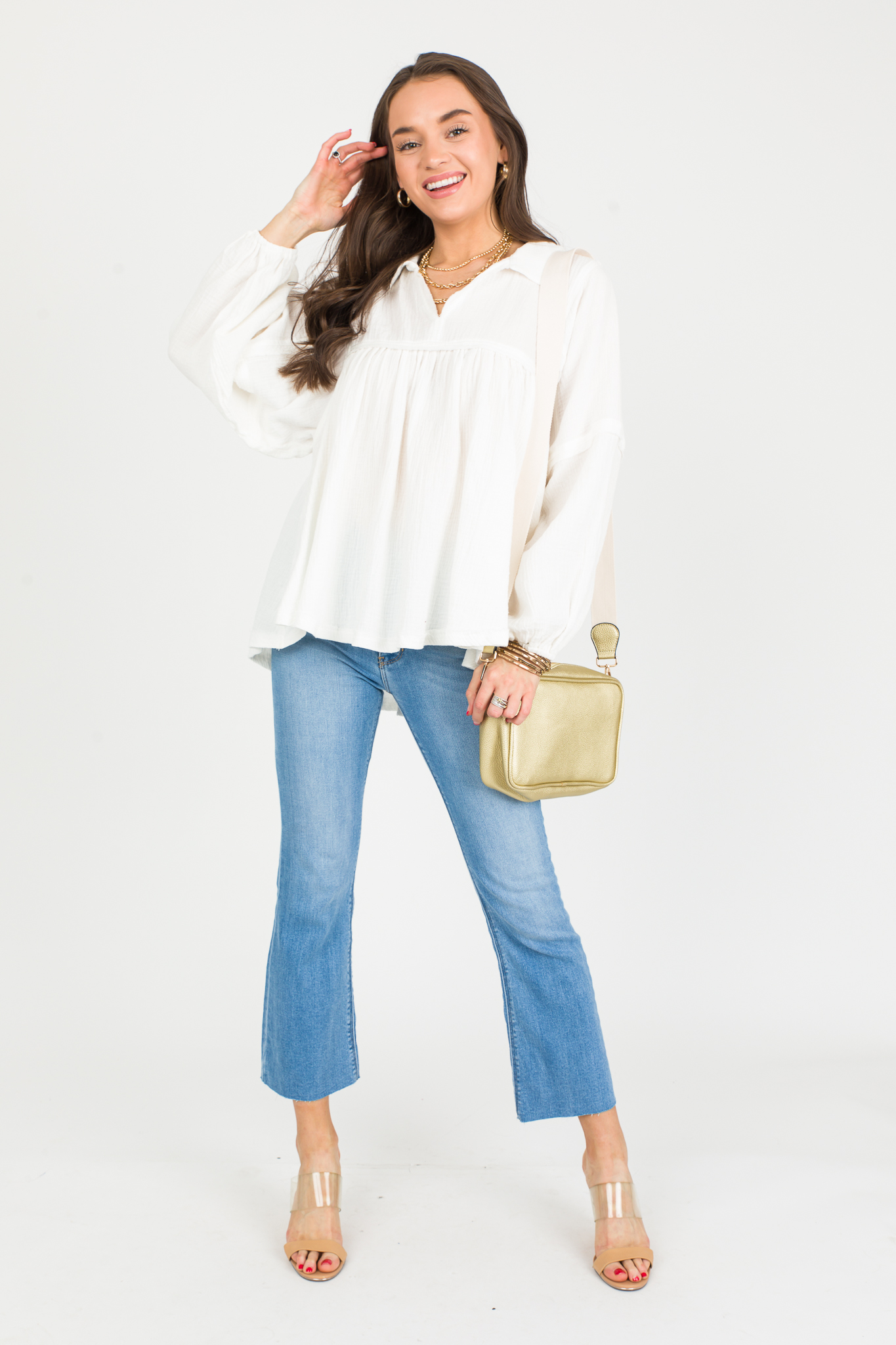Carter Babydoll Top, White