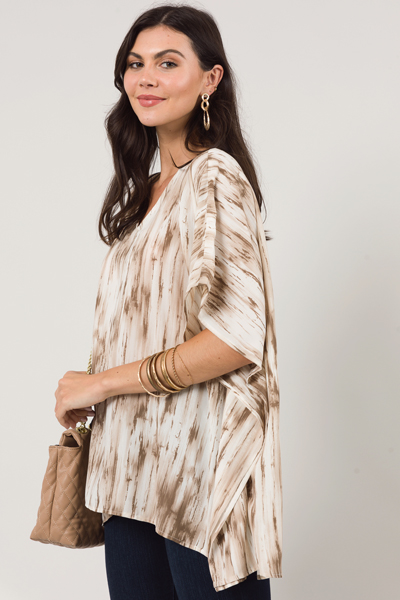 Amy V Tunic, Mocha Print