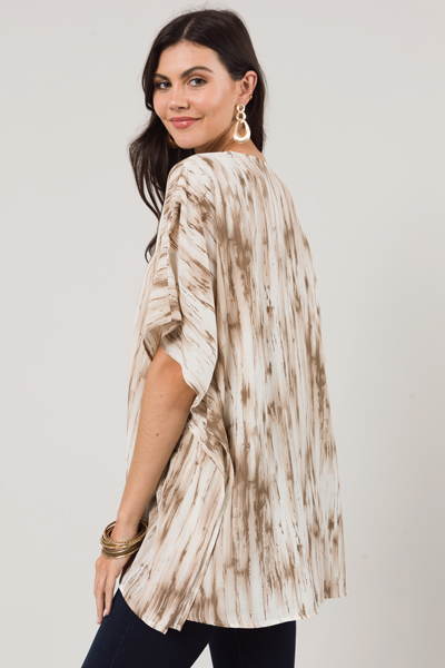 Amy V Tunic, Mocha Print