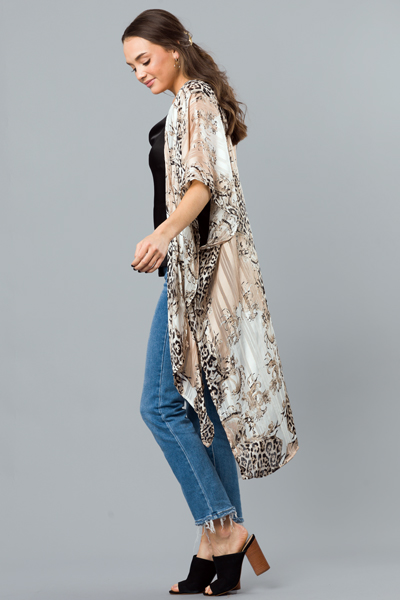 Lurex Animal Kimono, Champagne