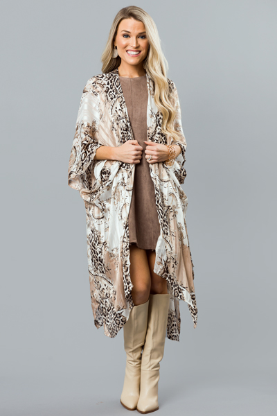 Lurex Animal Kimono, Champagne