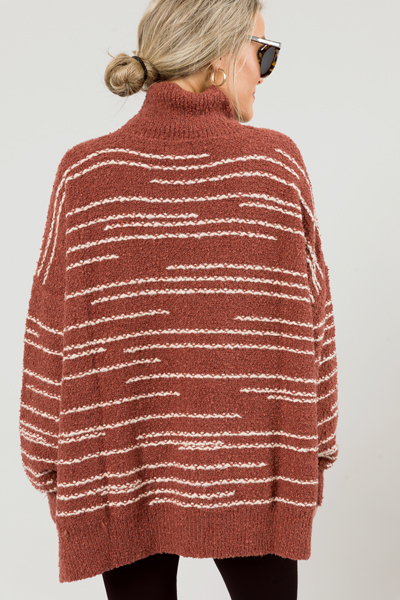 Thread Stripe Sweater, Rosy Brown