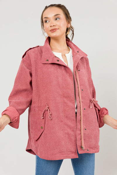 Corduroy Utility Jacket, Lipstick