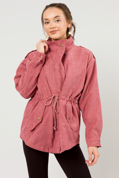 Corduroy Utility Jacket, Lipstick