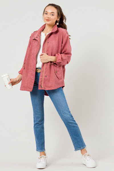 Corduroy Utility Jacket, Lipstick