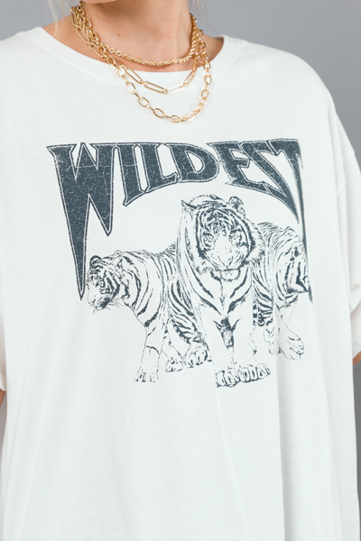 Wildest Graphic Tunic Tee, Ivory