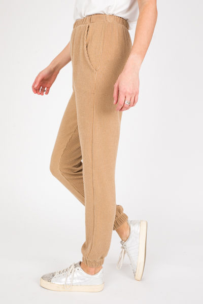 Rib Texture Joggers, Golden