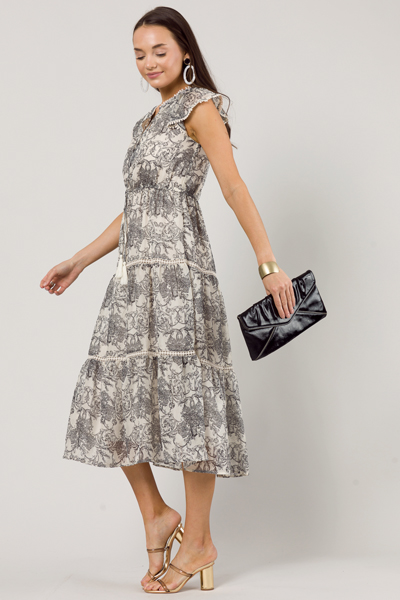 Toile Trimmed Maxi, Cream