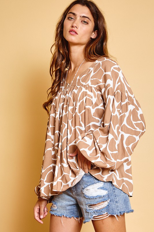 Cross Country Top, Taupe