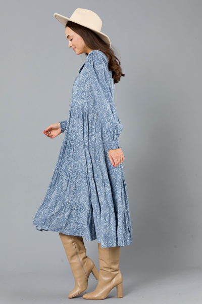 Blue Paisley Boho Maxi