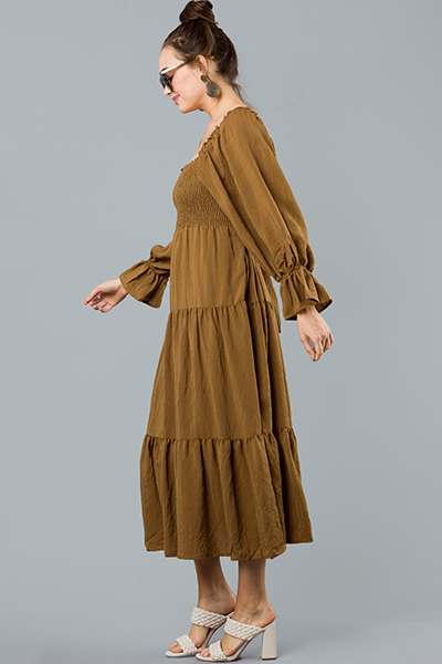 Cher Smock Maxi, Roasted Pecan