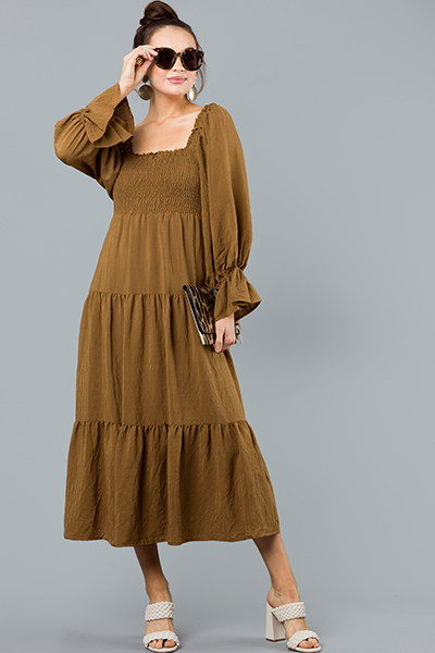 Cher Smock Maxi, Roasted Pecan