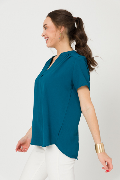 Work Hours Blouse, Teal