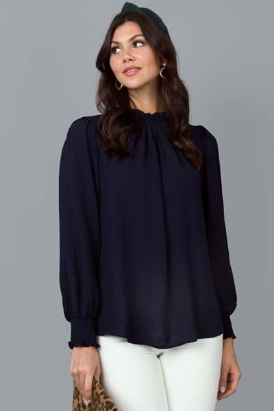 Anna Blouse, Navy