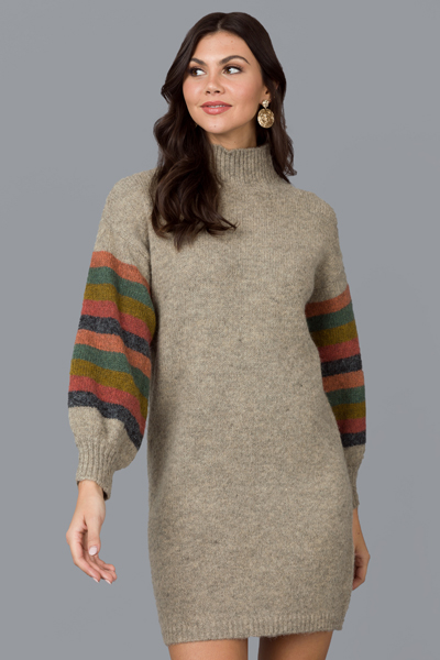 Multi Sleeve Sweater Dress, Oatmeal