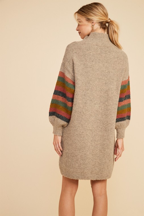Multi Sleeve Sweater Dress, Oatmeal