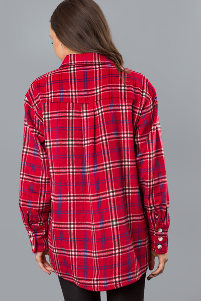 Graham Plaid Shacket, Red