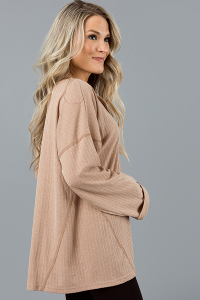 Rolled Sleeves Tunic, Sand 
