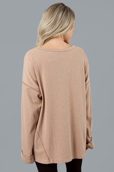 Rolled Sleeves Tunic, Sand 