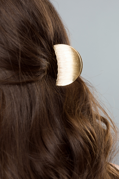 Texture Wedge Claw Hair Clip, Gold