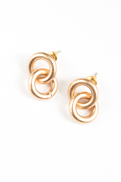 Interlock Earrings, Gold