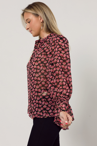 Rose Button Up Blouse