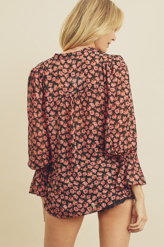Rose Button Up Blouse