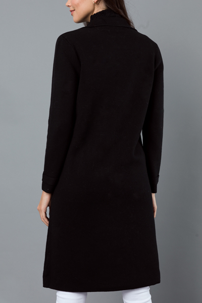 Belted Sweater Coat, Black