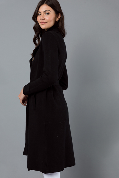 Belted Sweater Coat, Black