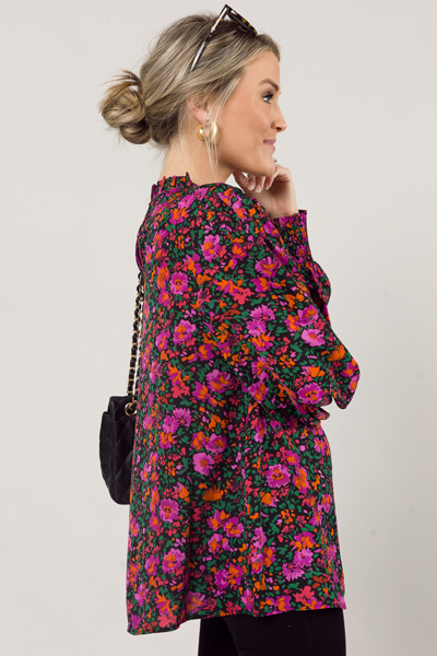 Black Bold Floral Blouse