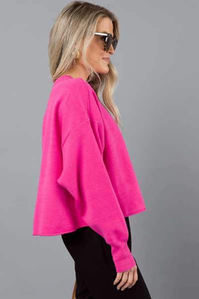 Tilly Crop Sweater, Fuchsia