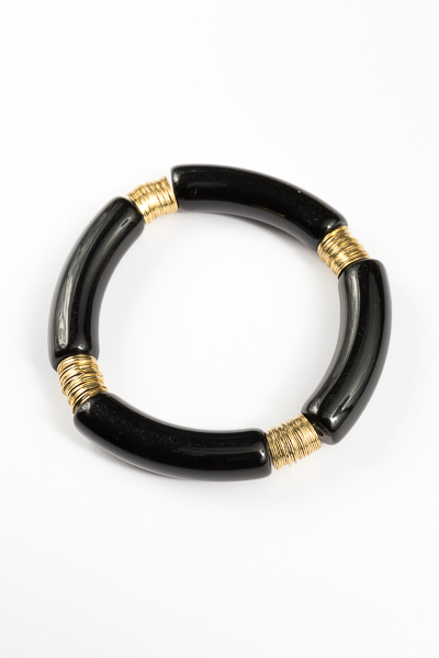 Acrylic & Metal Bracelet, Black