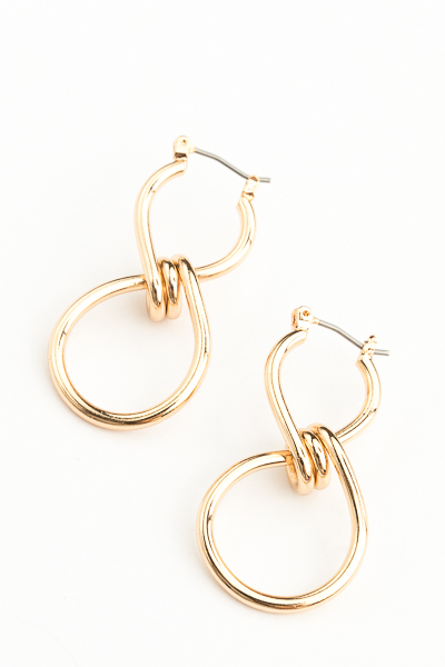Infinity Knot Earrings, Gold