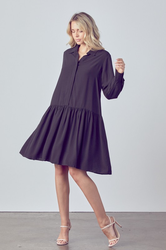 Drop Waist Shirt Dress