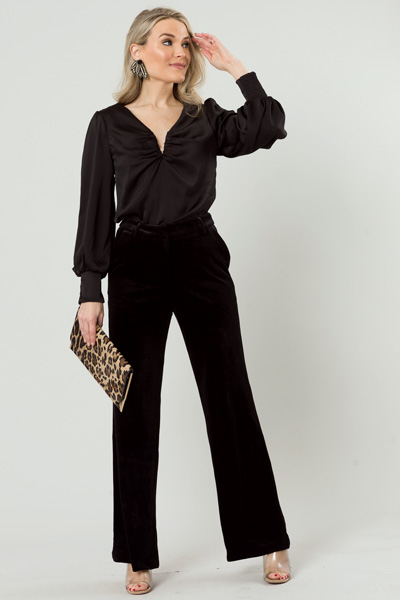 Perfect Velvet Slacks, Black