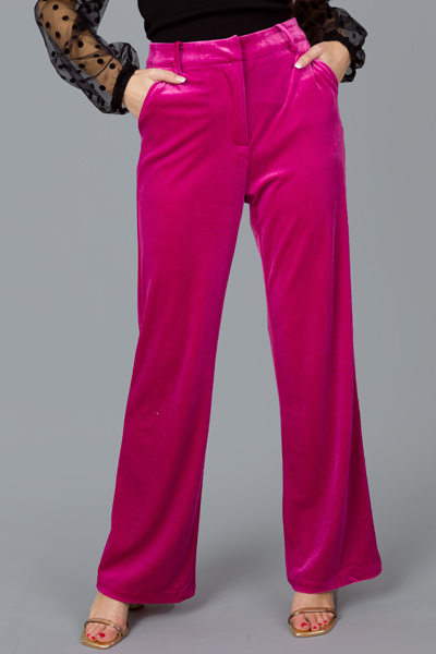 Perfect Velvet Slacks, Magenta